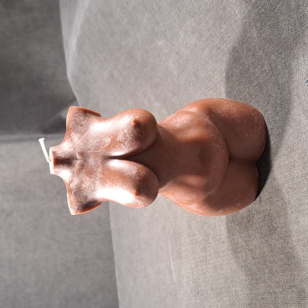 Drop Dead Candles 5" Curvy Babe Body Unscented Candle NEW Fleshtone Dark